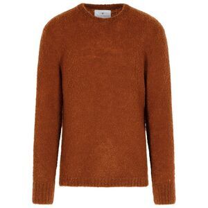Seven Gauge Brown Virgin Wool Blend Sweater Men